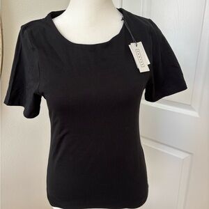 Pantee black cotton stretch t-shirt. Size XL. NWT